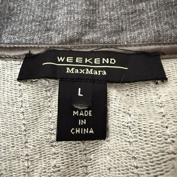 Weekend Max Mara Cardigan Jacket Womens Sz L Gray Button Up Short Sleeve Soft - Picture 10 of 14